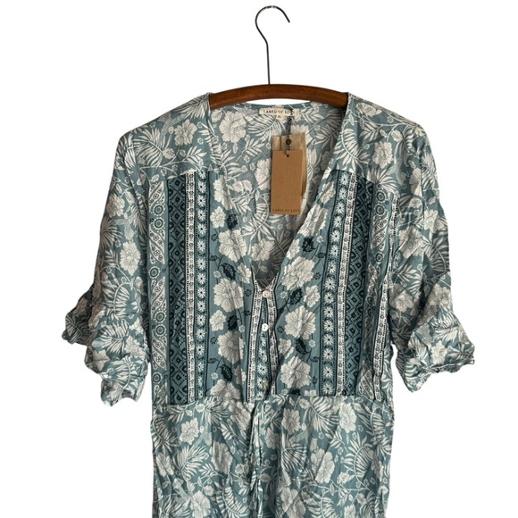 Label of Love Floral v neck secret garden mini Dress size XL - Picture 2 of 5